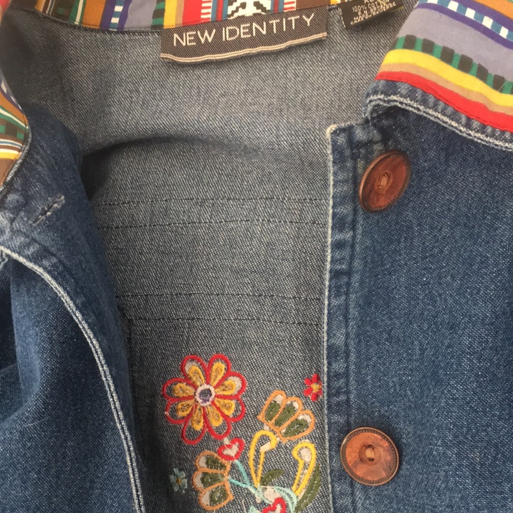 🦊VTG button down soft denim boho jacket - Picture 6 of 11
